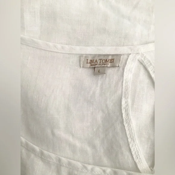 COLD SHOULDER LINEN TOP - Picture 4 of 4